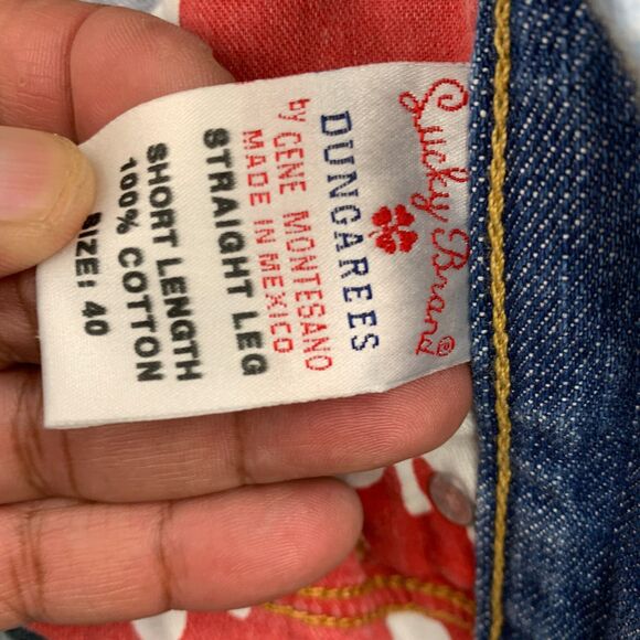 Lucky Brand Jeans Mens Size 38x30 (actual) Short Straight Leg Cotton Distressed - Picture 13 of 16